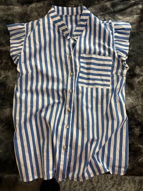 Blue and White stripped blouse